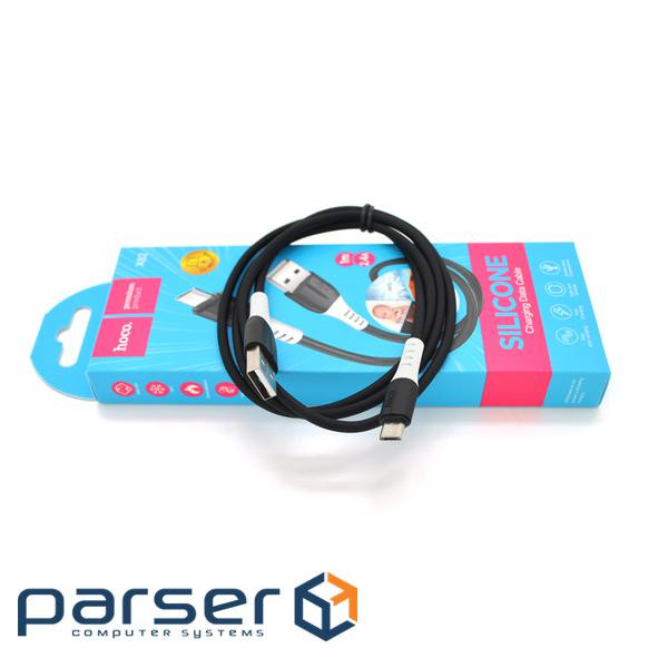 Кабель Hoco X82 silicone, Micro-USB, 2.4A, Black, Довжина 1м , BOX (Hoco X82B-M)