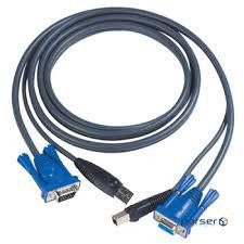 1.8 м. Кабель / шнур, монітор + USB (клавіатура + миша) => монітор + USB (клавіатура + миша), (ПК: (2L-5002U)