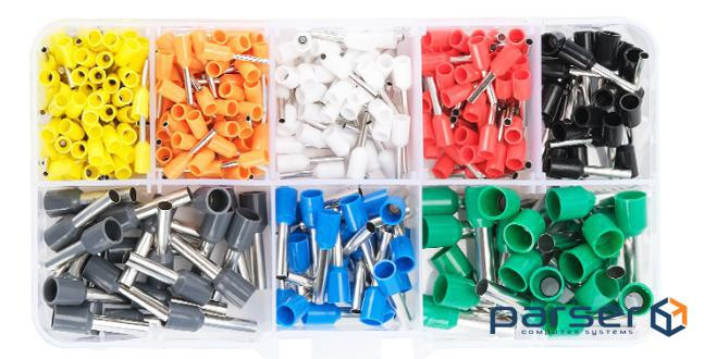 Набір клем / наконечників 400шт(E0506y-100.E0508o-100.E2512b-25,E1008r-50,E1510bl-25,E401 (YT-39500) (E0506y-100.E0508o-100.E2512b-25,E1008r-50,E1510bl-25,E401 (YT-39500)