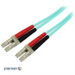 StarTech Cable 450FBLCLC3 3m 50/125 OM4 Duplex Multimode Fiber Optic Cable Aqua Retail