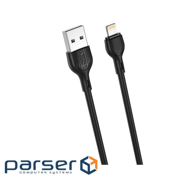 Дата кабель USB 2.0 AM to Lightning 2.0m 2.1A black XO (NB200-L2-BK)