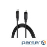 Дата кабель USB 2.0 AM to Lightning 2.0m 30W TPU black Acefast (6974316286288)
