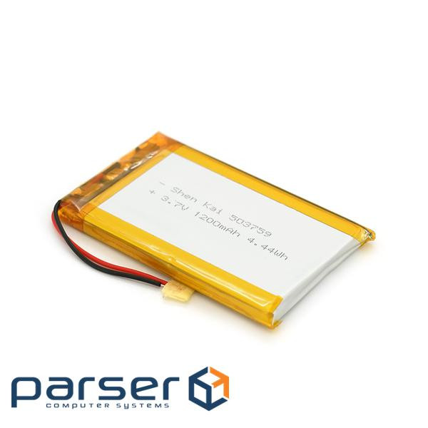 Літій-полімерний акумулятор 5*37*59mm (Li-ion 3.7В 1200мА&middot,год) (503759) ) (503759)