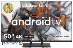 Телевізор 50" Liberton LTV-50U01AT UltraHD 3840x2160 60Hz, Smart TV, DVB-T2, HDMI, USB, VESA 200x200