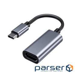 Перехідник Type-C (M) - HDMI (F), Dynamode, Grey, 15 см, 4K / 60 Гц (DM-AD-USB-C-HDMI)