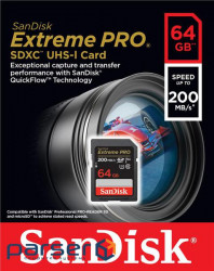 Memory card SanDisk 64GB SD class 10 UHS-I U3 V30 Extreme PRO (SDSDXXU-064G-GN4IN)