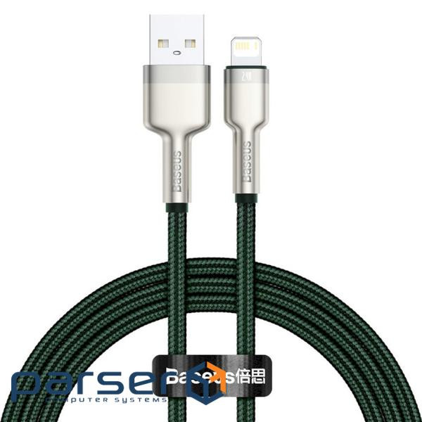 Кабель BASEUS Cafule Metal Data Cable USB for Lightning 2м Green (CALJK-B06)