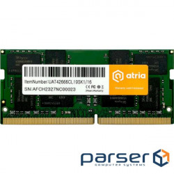 Модуль пам'яті ATRIA SO-DIMM DDR4 2666MHz 16GB (UAT42666CL19SK1/16)