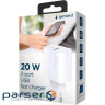 Зарядний пристрій Gembird USB-A + Type-C (PD20W + QC3.0 18W) white (TA-UC-PDQC20-01-W)