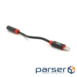 Кабель-перехідник KIN KY-202 Jack 3.5mm(F) => Lighting(M), 0.1м, Black, Box , Black, Box