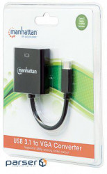 Adapter Manhattan USB3.1 Type-C --> VGA(F), black (151771)