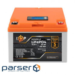 Акумулятор LP LiFePO4 12,8V - 32 Ah (410Wh) (BMS 30А/15A) пластик LCD (23827)