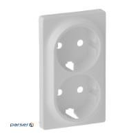 Лицьова панель подвійної розетки Legrand SchukoValena IN "MATIC / LIFE білий (754950)