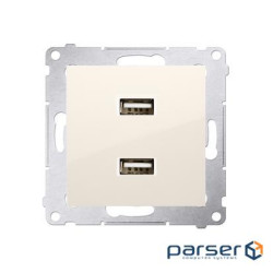 Розетка Premium USB 2x 5V 2.1A, кремовый (DC2USB.01/41)