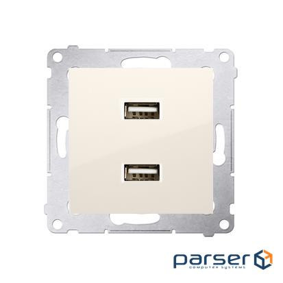 Розетка Premium USB 2x 5V 2.1A, кремовый (DC2USB.01/41)