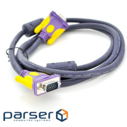 Кабель MERLION VGA 3м Purple (YT-VGA(M) (M)3+4PR-3M) (YT-VGA(M)/(M)3+4PR-3m)