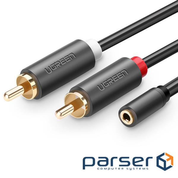 Кабель AUX 3.5мм RCAx2 M/M 0.25м Ugreen AV102 Чорний (10561)
