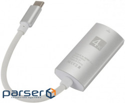 Перехідник USB3.1 Type-C --> HDMI (F), 4K 30HZ, кабель 0.1м, срібний (S0935) (S0935)
