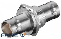Перехідник мережевий BNC/50ohm F/F,адаптер приборний з кріпленням,срібний (62.09.8432-1) (62.09.8432-1)