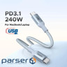Кабель USB 3.1 Type-C M-M, 2 м, 240W （5A）синій, L534 UGREEN (75732)