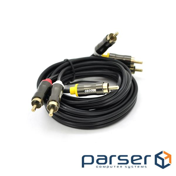 Кабель VEGGIEG 3xRCA - 3xRCA 1.5м Black (YT-AV301)