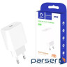 Мережевий зарядний пристрій Denmen DC06 (1USB 3.6A) PD20W+QC3.0 White (DM-DC06-WH)