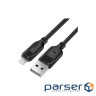 Дата кабель USB 2.0 AM to Lightning 2.0m 2.4A TPE black Acefast (6974316286271)