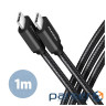 Дата кабель USB-C to USB-C 1.0m v3.2 Gen 1 PD 60W 3A black AXAGON (BUCM3-CM10AB) (BUCM3-CM10AB 1м)