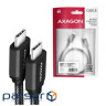 Дата кабель USB-C to USB-C 1.0m v3.2 Gen 1 PD 60W 3A black AXAGON (BUCM3-CM10AB) (BUCM3-CM10AB 1м)