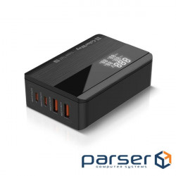 Charger ColorWay Power Delivery (2USB-A + 2USB TYPE-C) (65W) black (CW-CHS040PD-BK)
