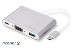Adapter Type-C to VGA/USB 3.0/Type-C Digitus (DA-70839)