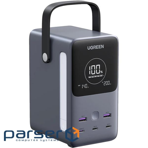 УМБ Ugreen 48000mAh 300W PB770 PD 3.1 3xUSB C+2xUSB A, зарядка 140w, Led лампа (25286)