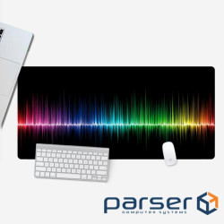 Коврик 300*800 тканинний ''Colorful sound waves'' з боковою прошивкою, товщ (SW382)