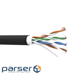 UTP Cat-5e Fibrain PVC / PE cable (per meter), for external laying, black (XE100.156)