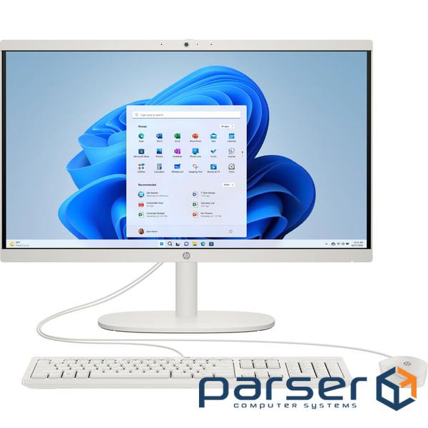 Моноблок 21.5" HP 22-dg0000ua AiO i3-N300/8Gb/SSD512Gb/WiFi/Cam/K&M/DOS/Cashmere White (AE0P1EA)