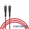 Дата кабель USB-C to Lightning 18W 1,2m CBRNYTL1 red Intaleo (1283126504129)