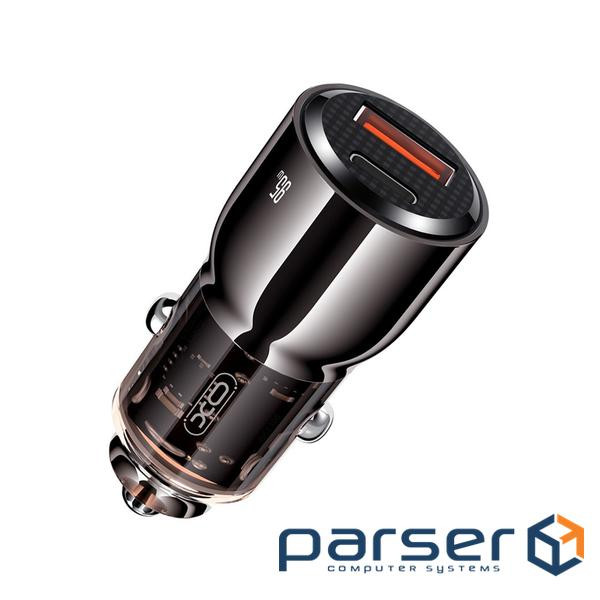 Автомобільний зарядний пристрій XO CC58 1xUSB-A, 1xUSB-C, 95W Car Charger Gray (CC58_TARNISH)