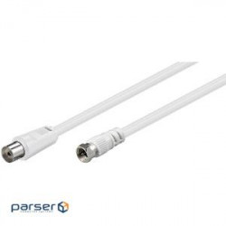 Кабель Goobay SAT RF: F-> Coaxial M / F, 1.5m 75 Ohm 2xShielded D = 5.0mm (75.01.1829-10)