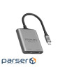 Адаптер Promate USB Type-C - 2xHDMI (M/F) MediaLink-H2 Grey (medialink-h2.grey)