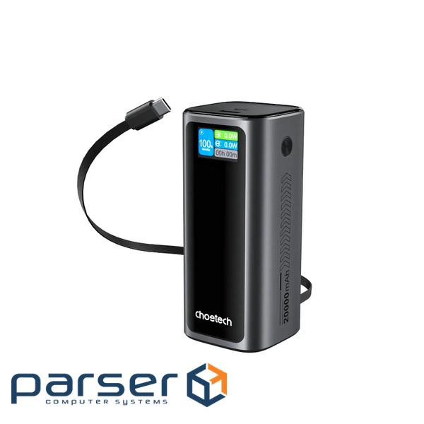 Зовнішній акумулятор Choetech TFT 20000 мАг PD130 Вт з кабелем входу/виходу CHOETECH Choetec (B815C)