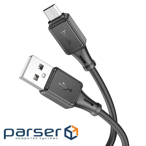 Кабель Hoco X101 Silicone, Micro-C-USB, 2,4А, довжина 1м, Black, BOX (Hoco X101MB)