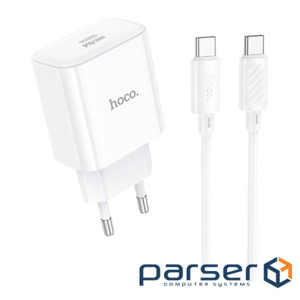 Зарядний пристрій HOCO C76A Pro Majestic USB-C PD30W + cable USB-C to USB-C White (6942007616324)