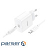 Зарядний пристрій HOCO C76A Pro Majestic USB-C PD30W + cable USB-C to USB-C White (6942007616324)