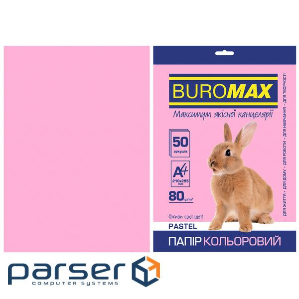 Папір Buromax А 4, 80g, PASTEL pink, 50sh (BM.2721250-10)