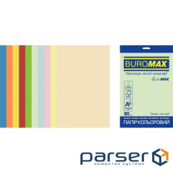 Buromax A paper 4, 80g, PASTEL+INTENSIVE, 10colors, 250sh, SUPERMIX EUROMAX (BM.27216250E-99)