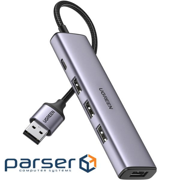 Хаб USB 3.0 -> 4хUSB 3.0 з живленням Type-C CM473 Ugreen (20805)