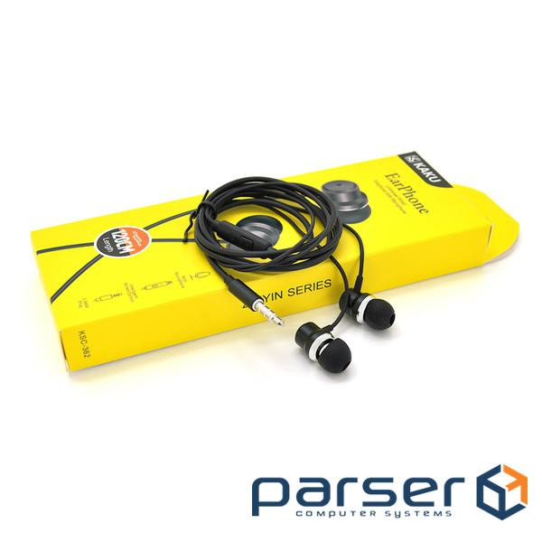 Headphones iKAKU KSC-362 ZHIYIN, Black, Mini jack / 3.5mm, vacuum, cable 1.2 m (KSC-362 Black)