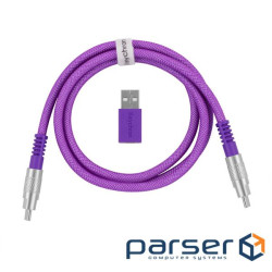 Дата кабель USB-C + USB A to USB-C 1.0m Double-Sleeved Geek purple Keychron (CAB23_ (CAB23 KEYCHRON)