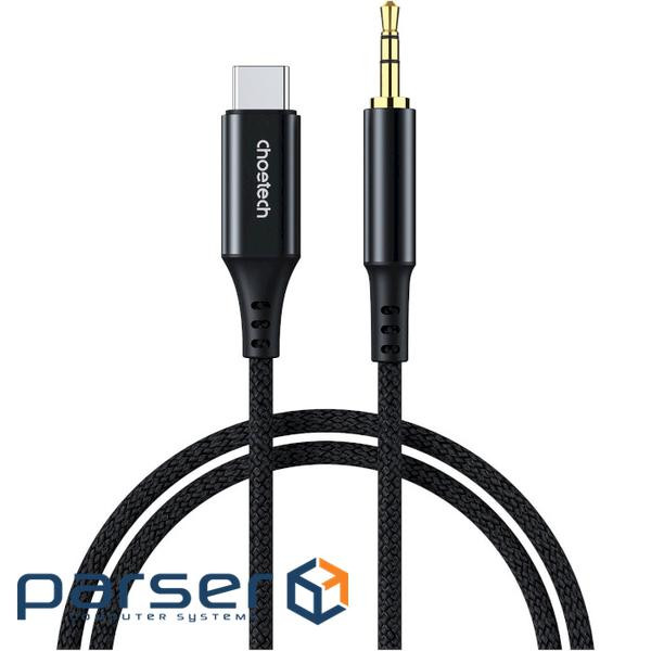 Перехідник USB-C to jack 3.5mm stereo audio (CDLA) 2.0m Choetech (AUX008-BK)