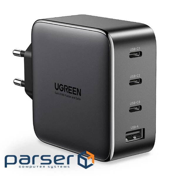 Зарядний пристрій Ugreen Nexode USB-A+3*USB-C 100W GaN Te ch Fast Black (CD226) (40747)